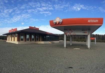 Building a road cafe "Avtolanch" on highway M5